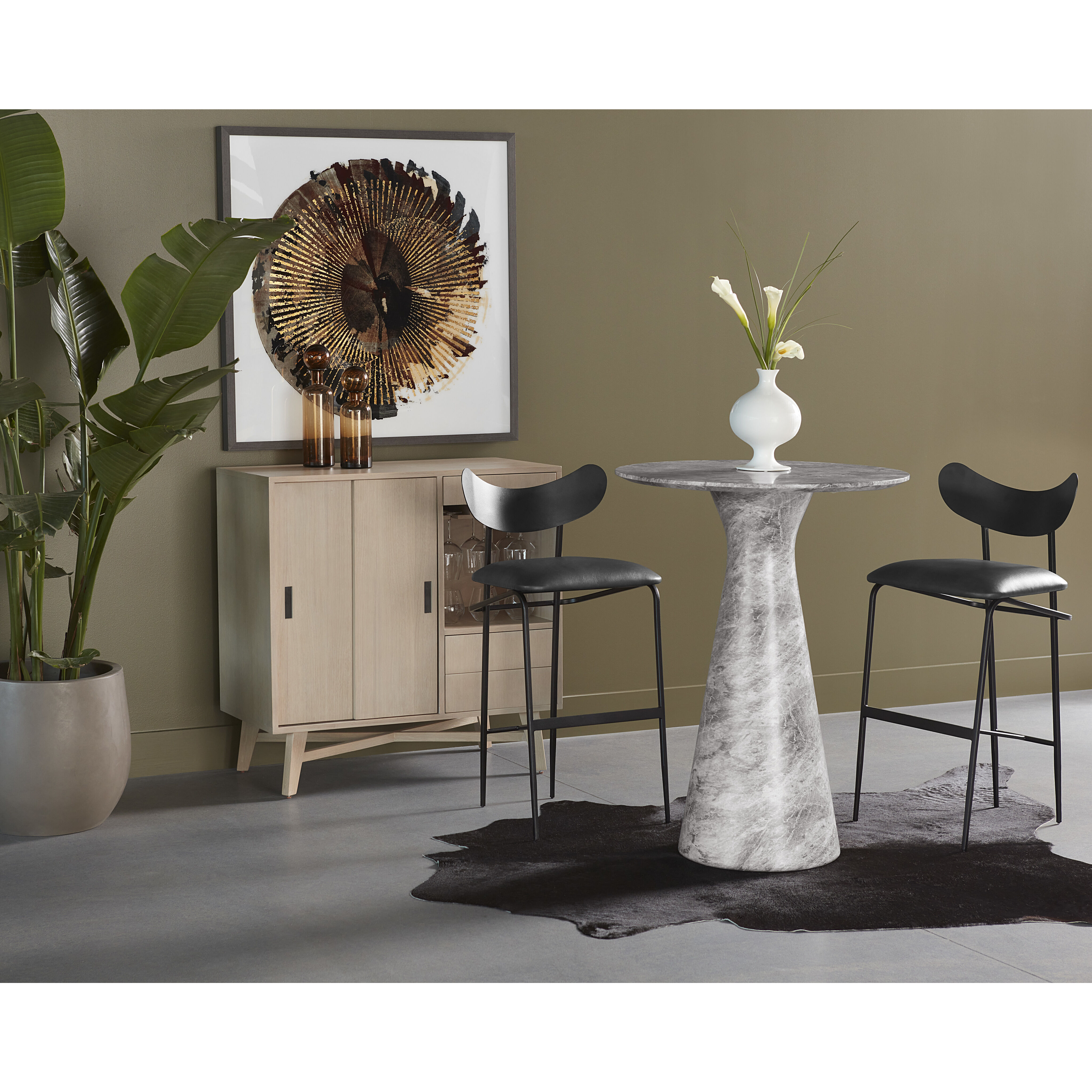 Gibbons 40 inch Black / Bravo Portabella Barstool